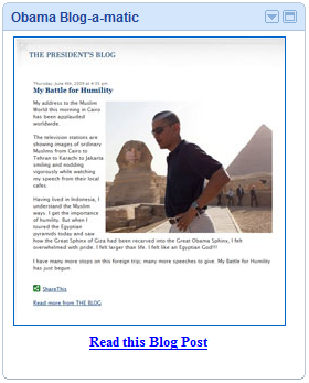 Obama Blog-a-matic Google Gadget Screenshot Funandgames