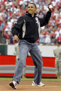 President Obama in his mom jeans