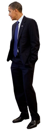 President Obama with back turned