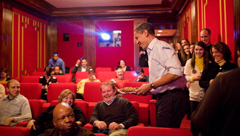 obama serves cookies at movie