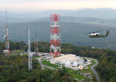 President Obama flies by Site C on Marine One