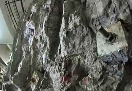 bolts are drilled into the walls for support