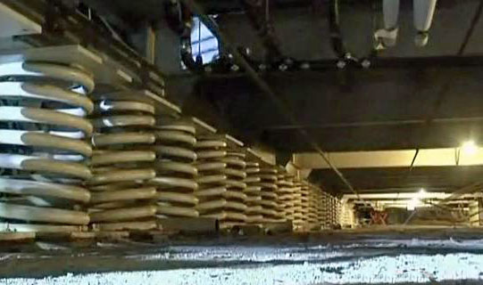 Site R buildings sit on springs