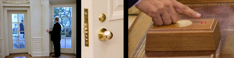 Oval office wooden box and door locks
