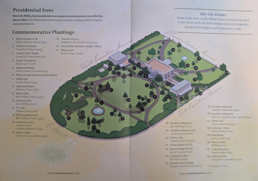 White House Garden Tour map